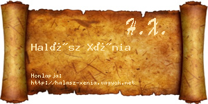 Halász Xénia névjegykártya